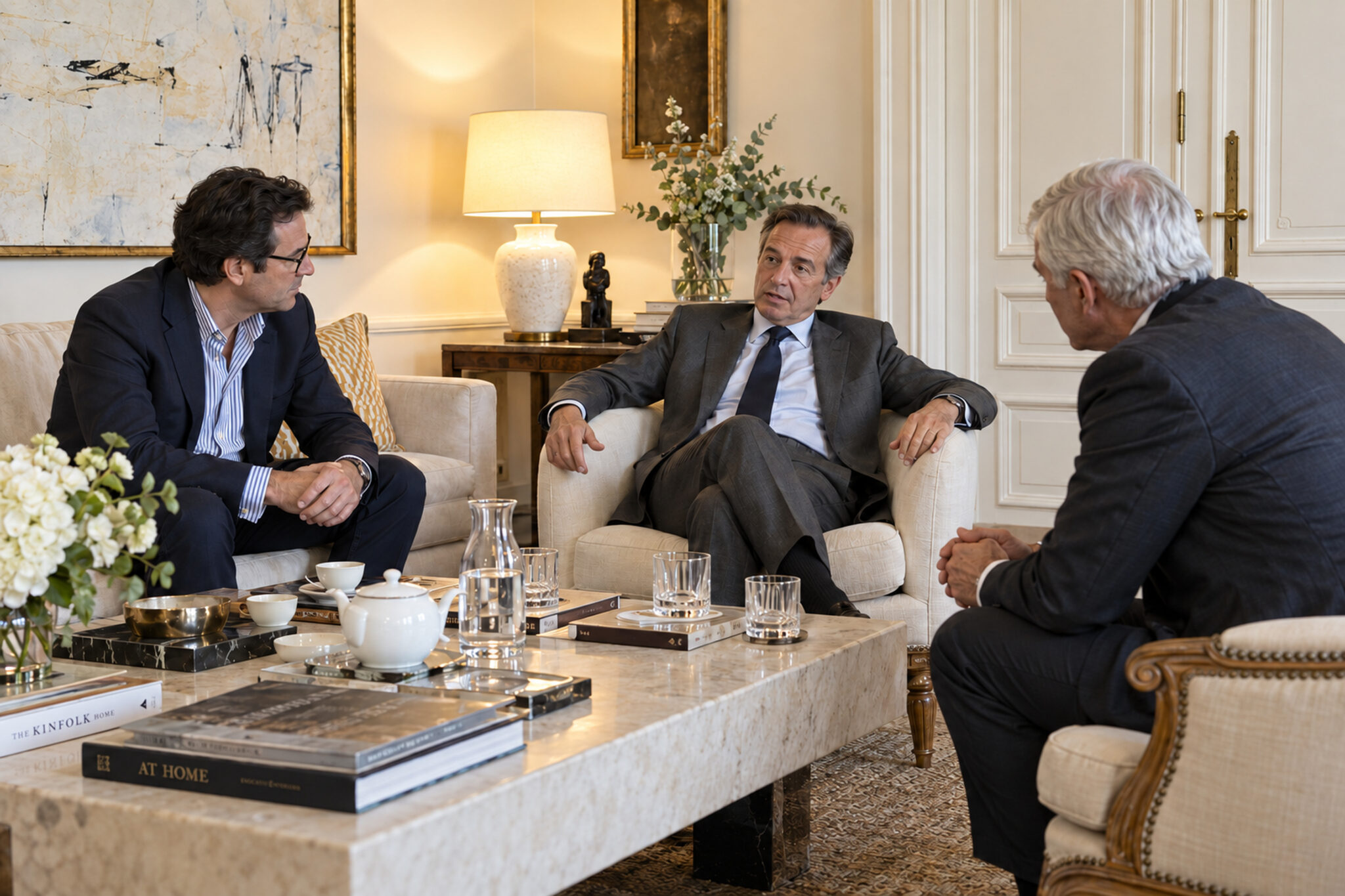 Senior professionals in conversation